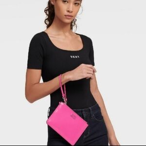 DKNY Pink Wristlet Clutch